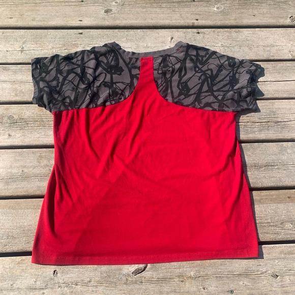 💛 ActiveZone Red & Grey Raglan Graphic T-Shirt - Men's/Unisex Large - Picture 2 of 7